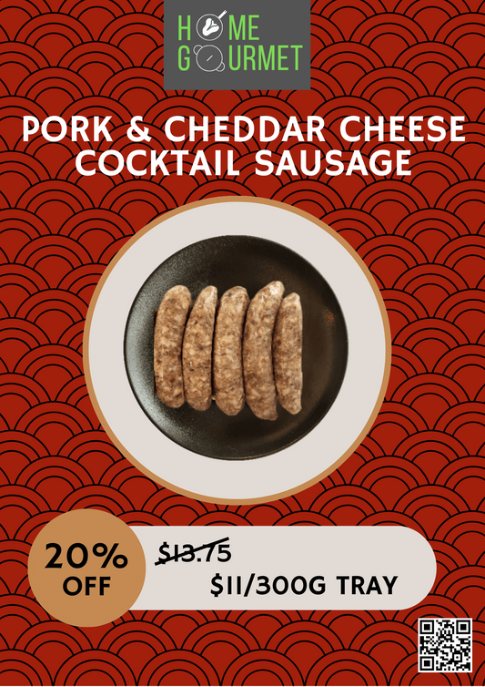 US Cheddar Cheese & Pork Cocktail Sausage [300g]