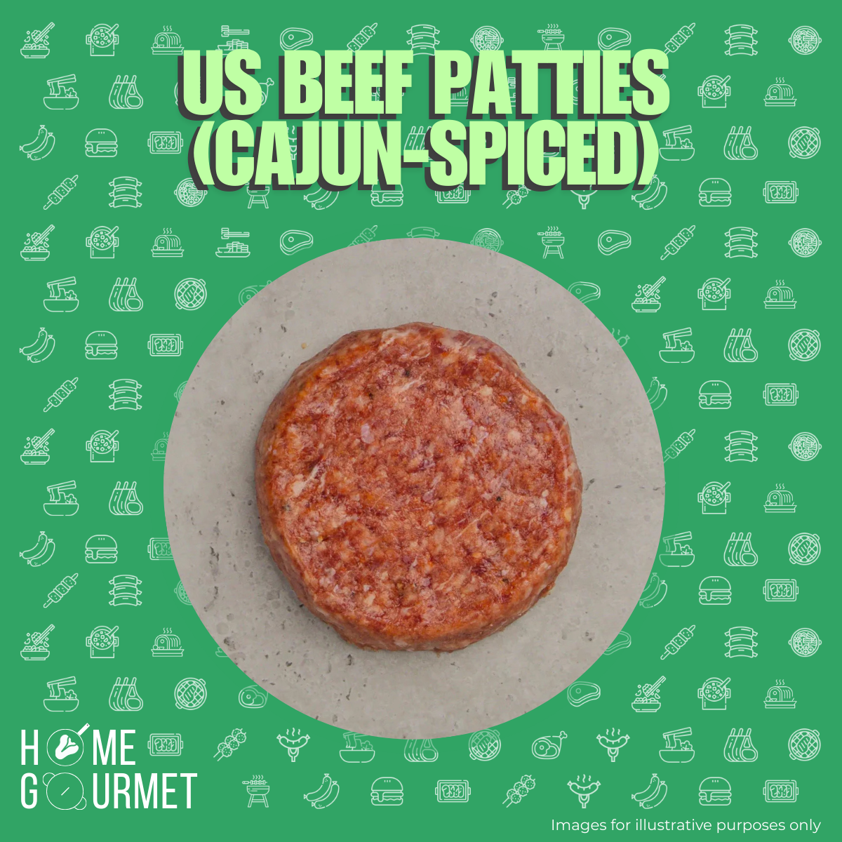 [SPECIAL] US Corn-Fed Cajun Beef Patties (2x125g)