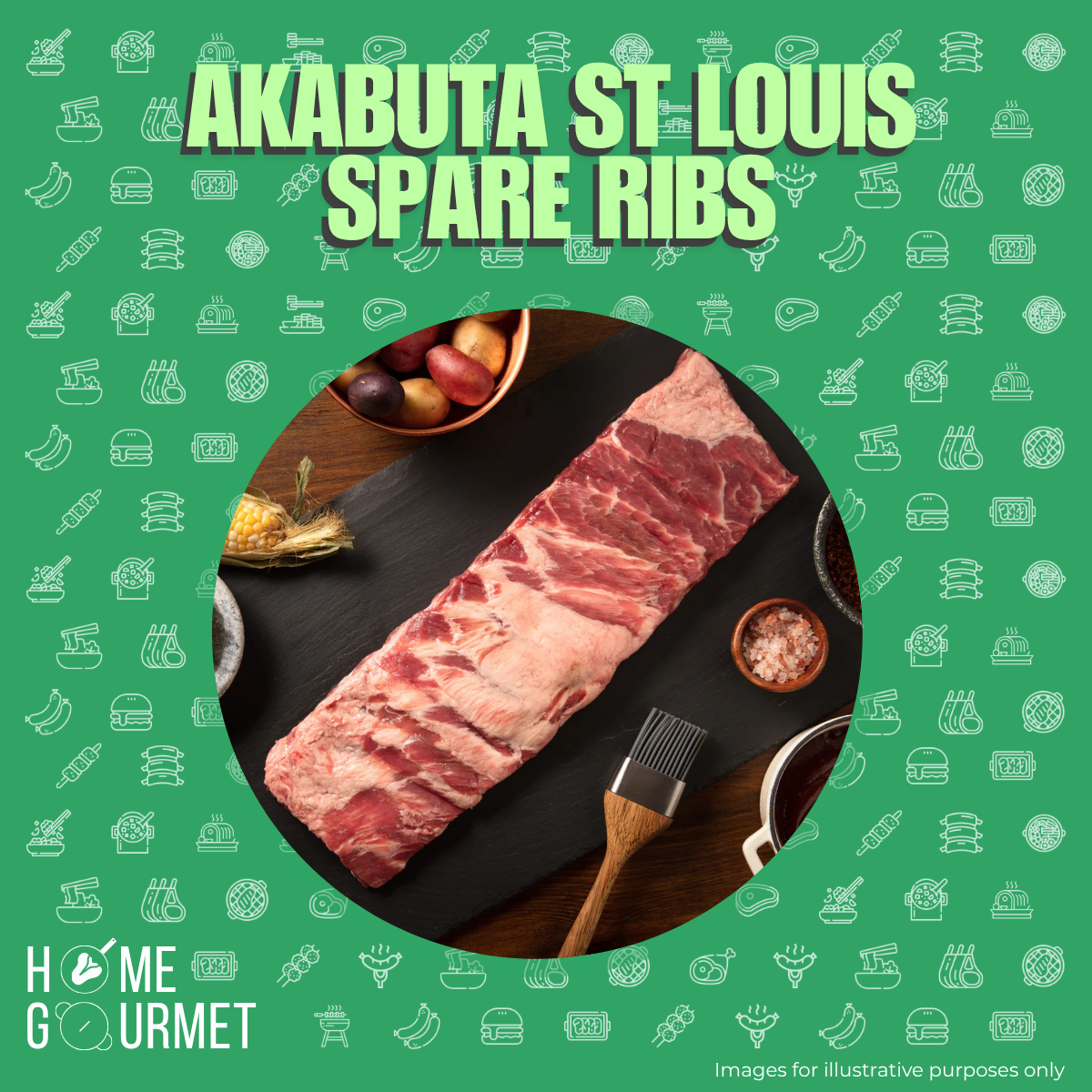 [SPECIAL]  CA Akabuta St Louis Spare Ribs (~1000g Rack)