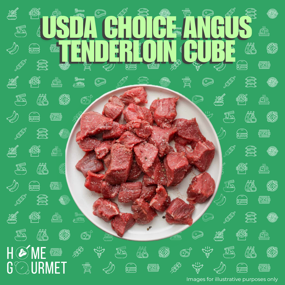 [SPECIAL] USDA Choice Angus Tenderloin Cubes (250g)